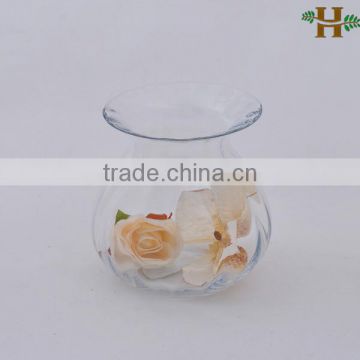 Clear waved mini glass vases, mini clear glass vases for flower arrangements