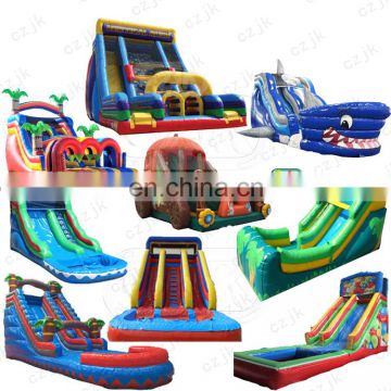 green clearance new design small kid popular outdoor inflatable bouncy bounce bouncer water slide with slip
