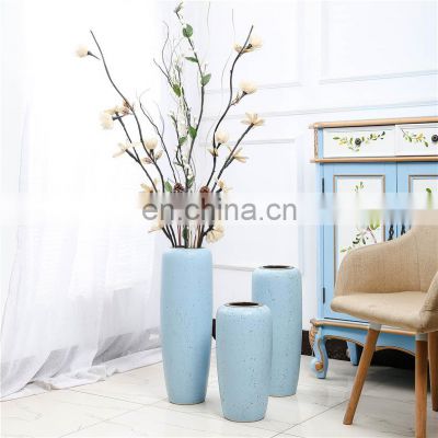 Jingdezhen ceramic jar Nordic style fresh blue glaze large floor vase