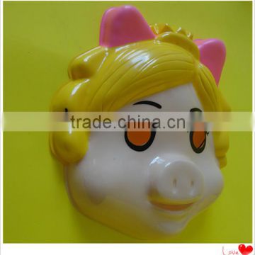 Colorful cute cartoon mask,plastic pig mask for girls
