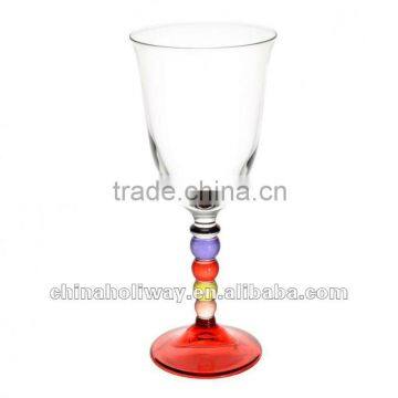 Odessa water glass with coloured stem