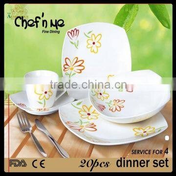 20 pcs decal new bone china dinnerware set