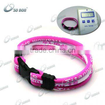 titanium ion nylon bracelet red and white magnetic balance bracelet for sale
