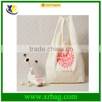 Custom large cotton foldable tote shopping bag
