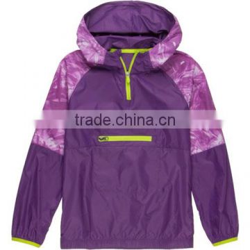 Chic design purple windbreaker for women lightweight and packable