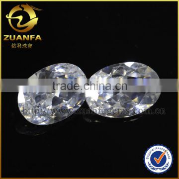 Hot sale white oval shape loose gemstones, synthetic cubic zirconia