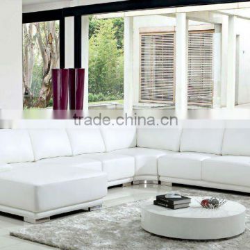 U shaped white leather sofa set design, corner furniture, salon leather