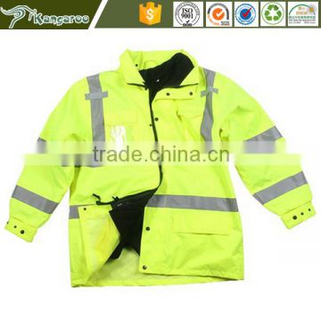 High visibility traffic wear with fleece inner 3M reflective Winter safety jacket