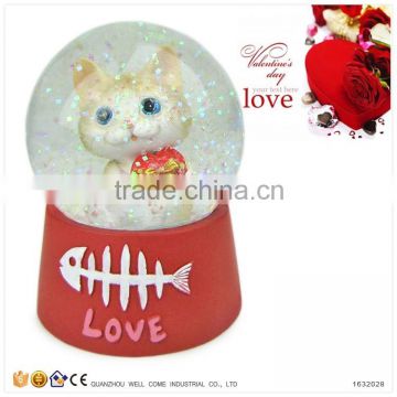 Adorable Cat LOVE Gifts Resin Snow Globe