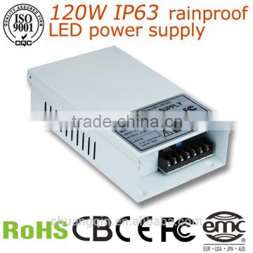 Constant Voltage Output DC12V 120w LED rainproof driver power supply with metal case