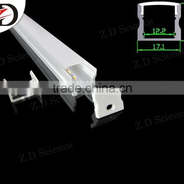 U Shape LED Recessed Aluminum Profile Extrusion Channel Track With PMMA Transparent Cover
