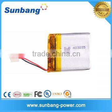 High quality 360mah thin polymer battery for portable electric products