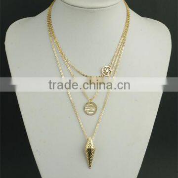 Wholesale gold necklace,pendant necklace,three layers necklace