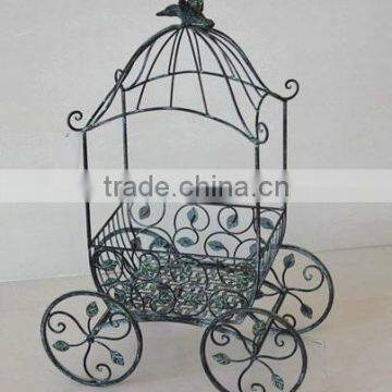 Wrought iron decorative garden cart