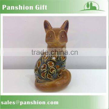 Wholesale ceramic fox with led light