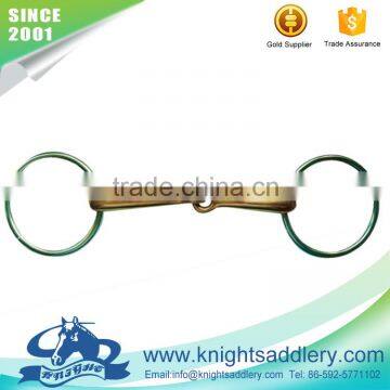 Brass Ring Jointed Mouth Snaffle Bit with SS Rings