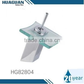 China New Design Bathroom Colors Waterfall Glass Basin Faucet