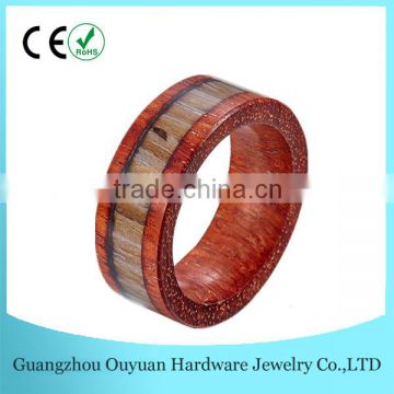 8MM New Natural Wood Ring, Red Wood Ring with Wood inlay, Real Wood Ring