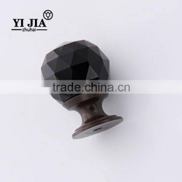 Black Enamel Oil Rubbed Bronze Vintage Large Crystal Cabinet Knob