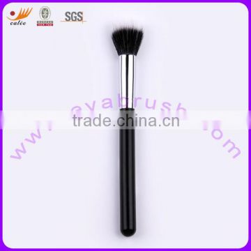 Two Color Nylon Hair Black Wood Handle Flat Blush Brush