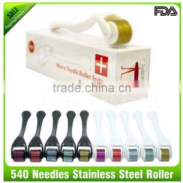 Derma roller 540 needles/derma skin roller/micro roller therapy 540needles derma roller with 0.2mm-3.0mm