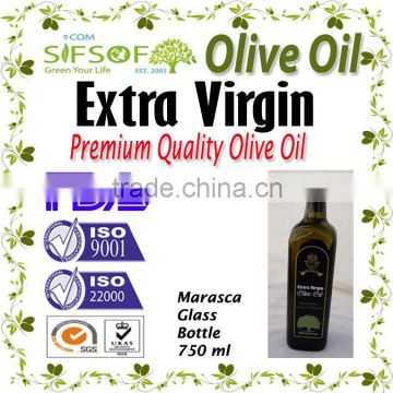 Extra Virgin Olive Oil.1st Cold Press Olive Oil. Extra Virgin Olive Oil with ISO9001 Certification. 750 ml Marasca Bottle