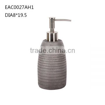 dark grey round lines concrete soap dispenser for bathroom accessories set