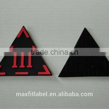 The new designed triangle shape custom rubber badge 3d logo