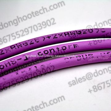 USB3.0 High Flex Cable Type A to Micro B with Screw Locking in Color Violet 3 meters for Automation and Robotics
