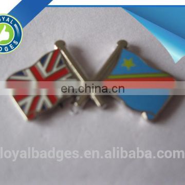 Custom design metal silver UK flag badges