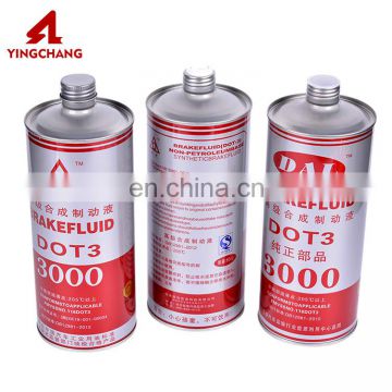 Screw top round tin can with lid brake oil fluid tin packaging tin can