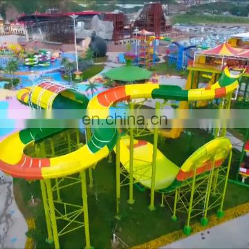 commercial fiberglass water slide with pool for sale