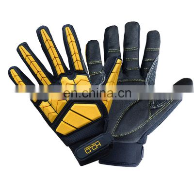HANDLANDY Vibration-Resistant SBR impact mesh back with TPR synthetic palm gloves oil and gas heavy duty work glove