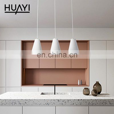 HUAYI American Decorative Simple Design Modern E27 Iron Living Room Bedroom Chandelier Lamp