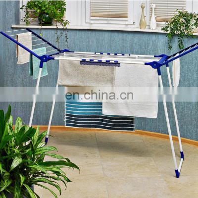 Wholesale Foldable Wing Shape Metal Clothes Drying Racks Rack Standing Product