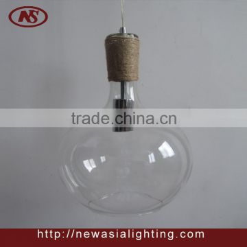 2015 new design hot popular in market chandelier blown glass pendant lamp special around neck with hemp rope type lamps