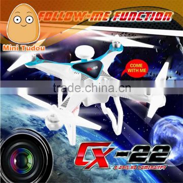 NEW HOT in 2015! CX-22 Follow Me 4CH 6-Axis Dual GPS Quadcopter One-key RTL with 12MP HD camera and FPV Drone