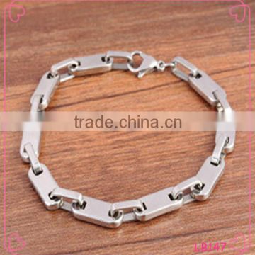 Titanium steel men's shiny silver bracelet fashion stainless steel bracelet wholesale