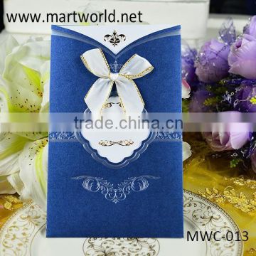 2015 best price unique butterfly royal wedding invitation card for wholesale(MWC-013)