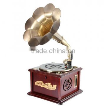 Electric Wooden antique gramophone, Retro phonograph, with USB /sd PLAYER