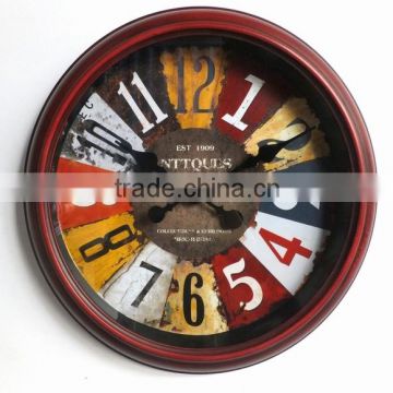 Dia 39 cm Country Style Round Metal Wall Clock