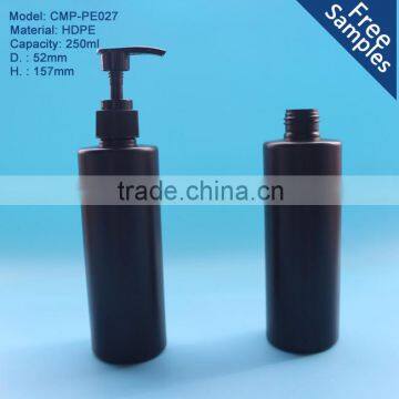 250ml High quality HDPE shampoo bottle, PE bottle for cosmetic