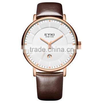 leather watch unisex luxury watch, hot sale leather strap brand watch factory china