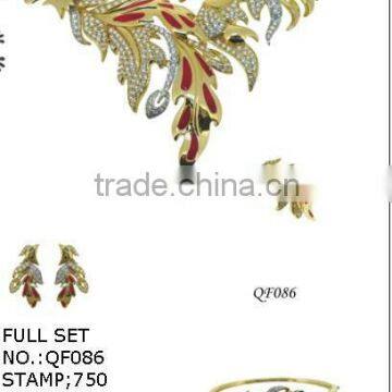 Hot sale fashion designs,karat gold jewelry set,QF086