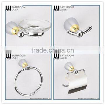 Direct Marketing Factory ZInc Alloy Chrome And Gold Finishing Wall-Mounted Bathroom Accessories Set