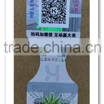 Custom 3d laser PET Hologram sticke and Paper label anti-fake Label