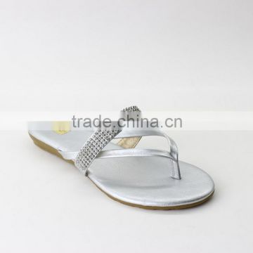 latest fashion fancy rhinestone flat summer sandals for women