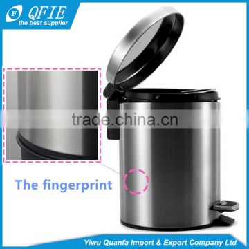Silver eco-friendly 30 Litres cylinder stainless steel foot pedal dustbin for korea market