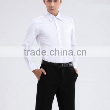 Mens solid color long sleeve shirt with one chest pocket 2013 fashion style shirt