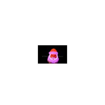 mini Santa Claus shaped PVC Color change LED Flashing Keychain for promotional gifts
